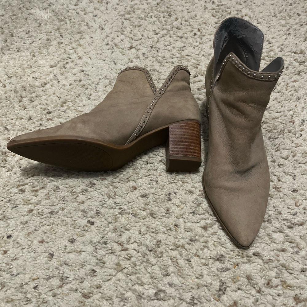 Sole Society Taupe Studded Ankle Booties
